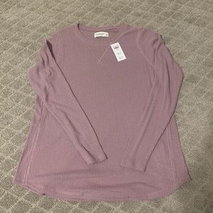 Abercrombie and Fitch Cozy Long-Sleeve Ribbed Tee